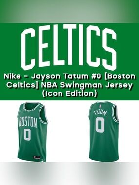 Nike Jayson Tatum Celtics Swingman Jersey Icon Edition, Green, (Size:Medium )